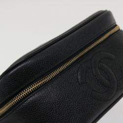Pre Owned Chanel Black Leather CC Vanity Case