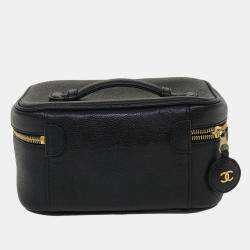 Pre Owned Chanel Black Leather CC Vanity Case