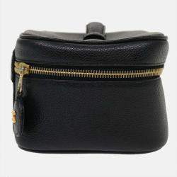 Pre Owned Chanel Black Leather CC Vanity Case