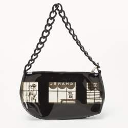 Pre Owned Chanel Black Vinyl Maison Window Print Bag