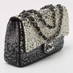 Pre Owned Chanel Tri Color Faux Pearl Classic Flap Bag