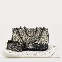 Pre Owned Chanel Tri Color Faux Pearl Classic Flap Bag