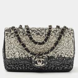 Pre Owned Chanel Tri Color Faux Pearl Classic Flap Bag
