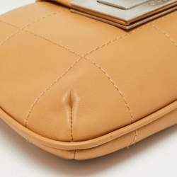 Pre Owned Chanel Beige Quilted Leather Mademoiselle Lock Flap Shoulder Bag