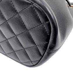 Pre Owned Chanel Black Lambskin Quilted Leather Lucky Charms CC Drawstring Shoulder Bag 