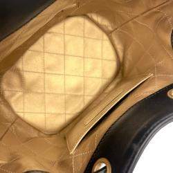 Pre Owned Chanel Black Lambskin Quilted Leather Lucky Charms CC Drawstring Shoulder Bag 