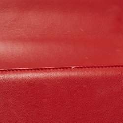 Pre Owned Chanel Red Quilted Leather New Medium Boy Shoulder Bag