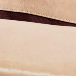 Pre Owned Chanel Beige Quilted Leather Large Perfect Edge Flap Bag