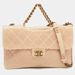 Chanel Beige Quilted Leather Large Perfect Edge Flap Bag Chanel