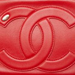Pre Owned Chanel Red Leather CC Mania Waist Bag