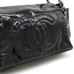 Chanel Vintage Black Leather Chain Flap Bag