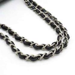 Chanel Vintage Black Leather Chain Flap Bag