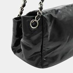 Chanel Vintage Black Leather Chain Flap Bag
