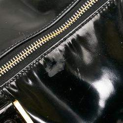 Pre Owned Chanel Vintage Black Patent Leather CC Duffel Bag