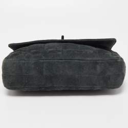 Pre Owned Chanel Dark Green Suede Puzzle Reissue Chain Links Shoulder Bag