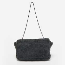 Pre Owned Chanel Dark Green Suede Puzzle Reissue Chain Links Shoulder Bag