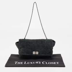Pre Owned Chanel Dark Green Suede Puzzle Reissue Chain Links Shoulder Bag