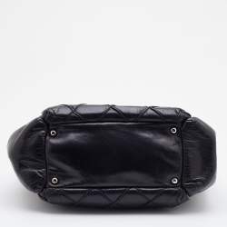 Pre Owned Chanel Black Quilted Leather CC Chain Shoulder Bag