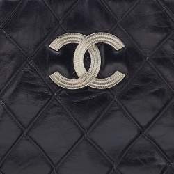 Pre Owned Chanel Black Quilted Leather CC Chain Shoulder Bag