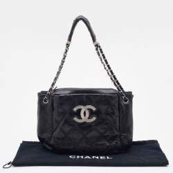 Pre Owned Chanel Black Quilted Leather CC Chain Shoulder Bag