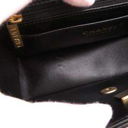 Chanel Black Lambskin Top Handle Mini Flap Bag