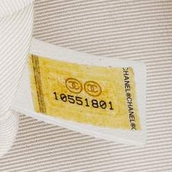 Pre Owned Chanel Off White Double Quilt Leather Bowler Bag