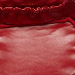 Pre Owned Chanel Red Caviar Leather CC Vanity Case