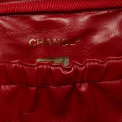 Pre Owned Chanel Red Caviar Leather CC Vanity Case