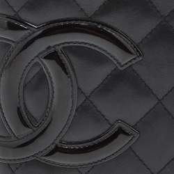 Pre Owned Chanel Black Quilted Leather Cambon Ligne Yen Long Wallet