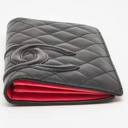 Pre Owned Chanel Black Quilted Leather Cambon Ligne Yen Long Wallet