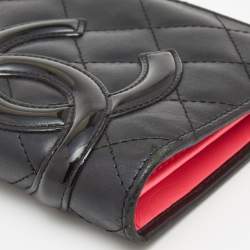 Pre Owned Chanel Black Quilted Leather Cambon Ligne Yen Long Wallet