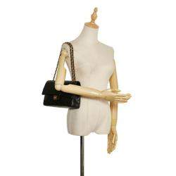 Pre Owned Chanel Black Leather Classic Double Flap Shoulder Bag