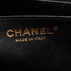 Pre Owned Chanel Black Quilted Caviar Leather Jumbo Classic Single Flap Bag