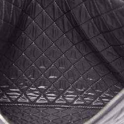 Pre Owned Chanel Black Quilted Caviar Leather Large Boy O Case Clutch
