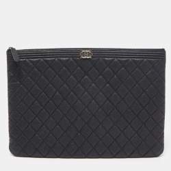 Chanel Small O Case Zip Pouch in Black Caviar Leather with Ruthenium  Hardware - SOLD