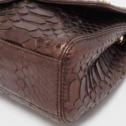 Pre Owned Chanel Bronze Python Medium Soho Tassel Single Flap Bag