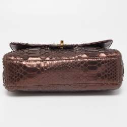 Pre Owned Chanel Bronze Python Medium Soho Tassel Single Flap Bag