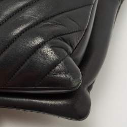 Pre Owned Chanel Black Chevron Leather Trendy CC Flap Bag