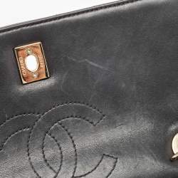 Pre Owned Chanel Black Chevron Leather Trendy CC Flap Bag