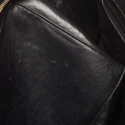 Pre Owned Chanel Black Quilted Caviar Leather Medallion Tote