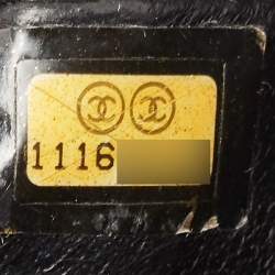 Pre Owned Chanel Black Quilted Caviar Leather Medallion Tote