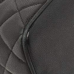 Pre Owned Chanel Black Quilted Caviar Leather Medallion Tote