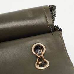 Pre Owned Chanel Tricolor Python Medium Classic Double Flap Bag 