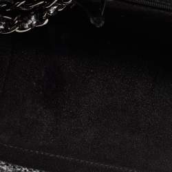 Pre Owned Chanel Silver/Black Python Medium Classic Double Flap Bag