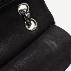 Pre Owned Chanel Silver/Black Python Medium Classic Double Flap Bag