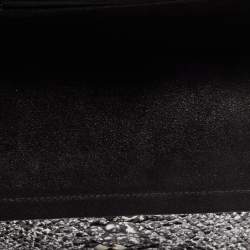 Pre Owned Chanel Silver/Black Python Medium Classic Double Flap Bag