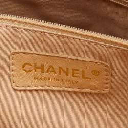 Pre Owned Chanel Beige Quilted Caviar Leather Grand Shopping Tote