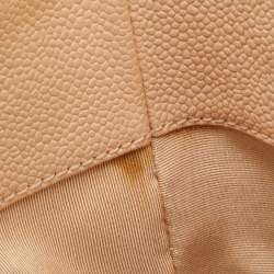 Pre Owned Chanel Beige Quilted Caviar Leather Grand Shopping Tote