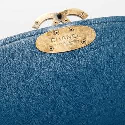 Pre Owned Chanel Blue Quilt Stitched Leather Coco Curve Flap Shoulder Bag