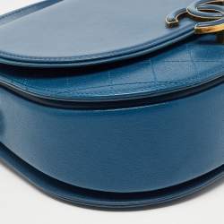 Pre Owned Chanel Blue Quilt Stitched Leather Coco Curve Flap Shoulder Bag